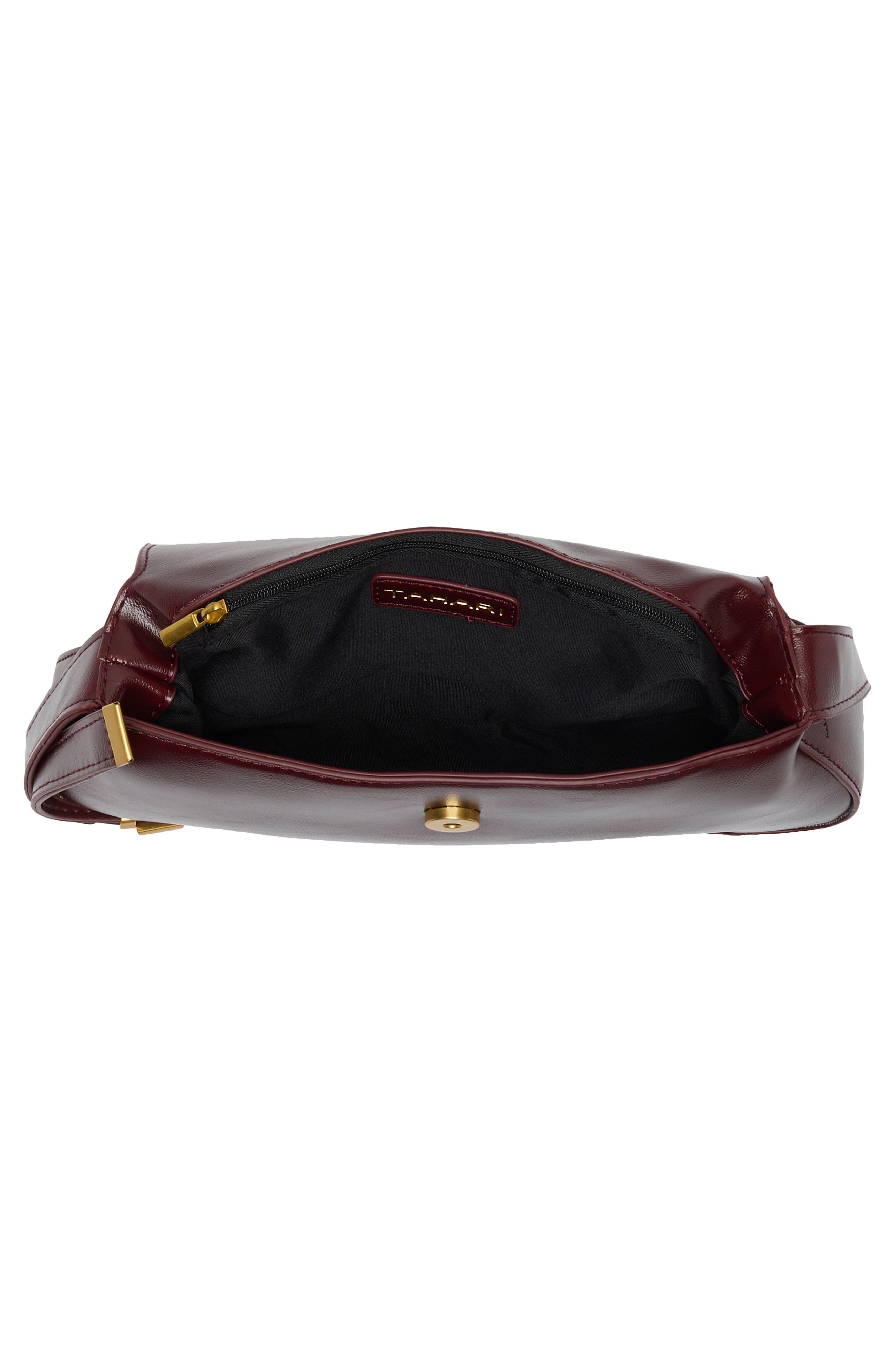 Frankie Faux Leather Flap Shoulder Bag, Alternate, color, SANGRIA