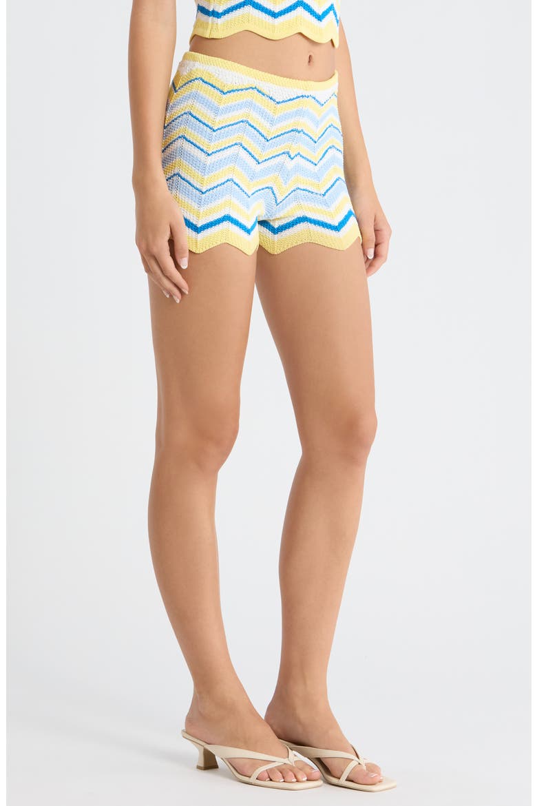 Chevron Knit Cover-Up Microshorts, Alternate, color, LEMON DAZE