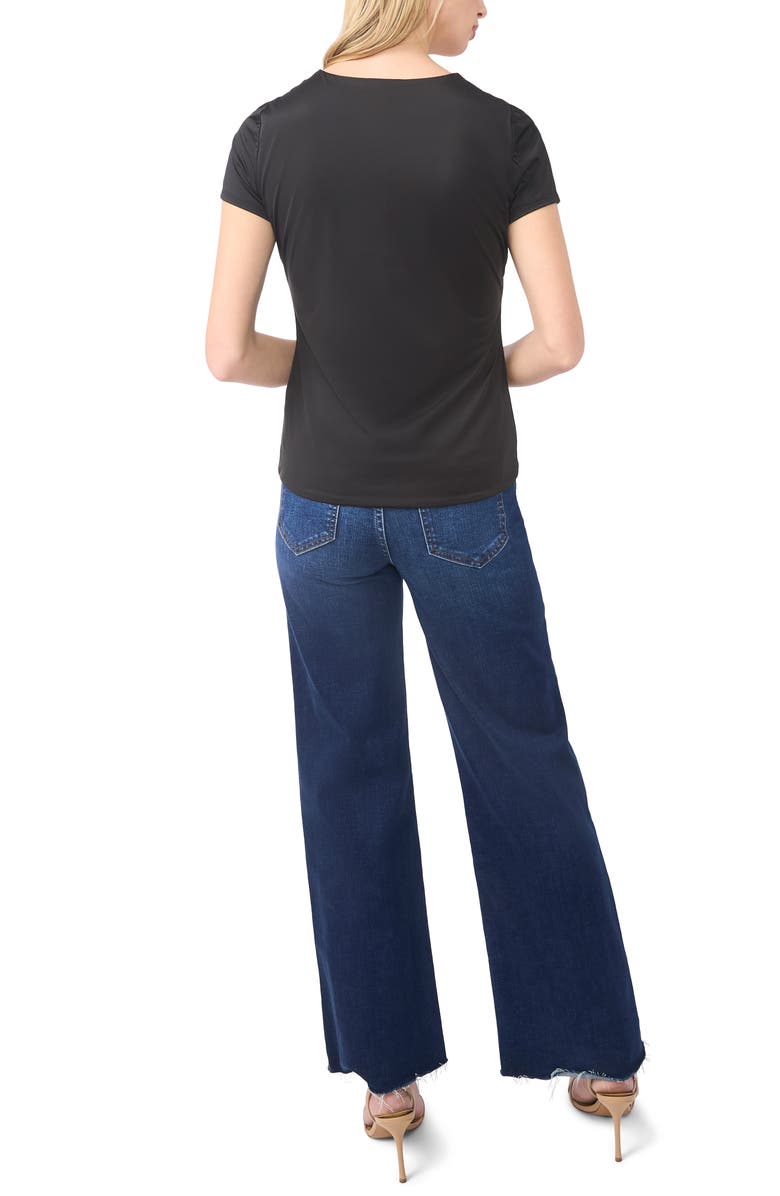 Halogen<sup>®</sup> V-Neck Compression T-Shirt, Alternate, color, Rich Black 060