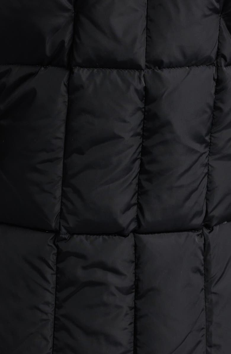 SAM. Luxe Highway Down Puffer Jacket with Genuine Shearling Trim, Alternate, color, Matte Black