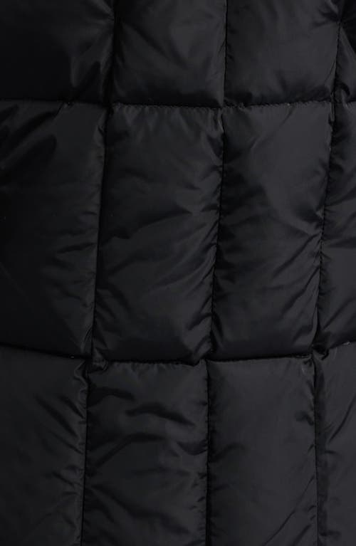 Sam . Luxe Highway Down Puffer Jacket With Genuine Shearling Trim In Black