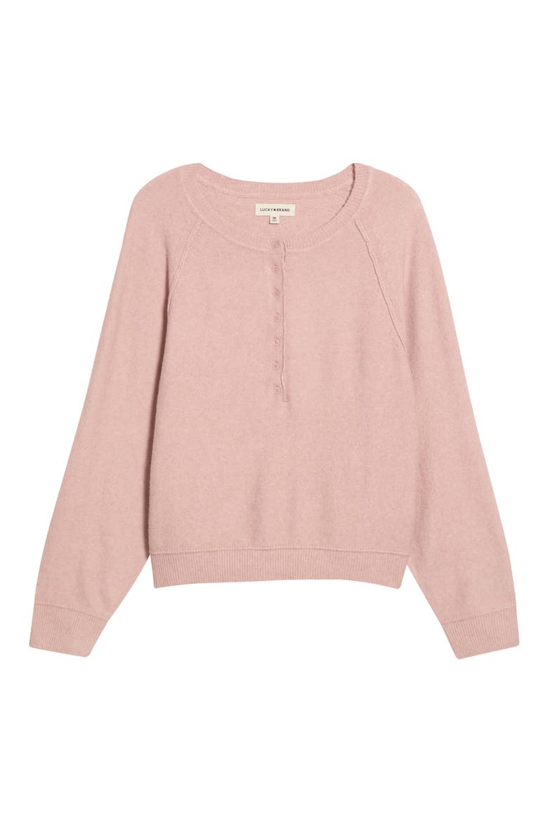 Cloud Soft Henley Sweater, Main, color, ADOBE ROSE