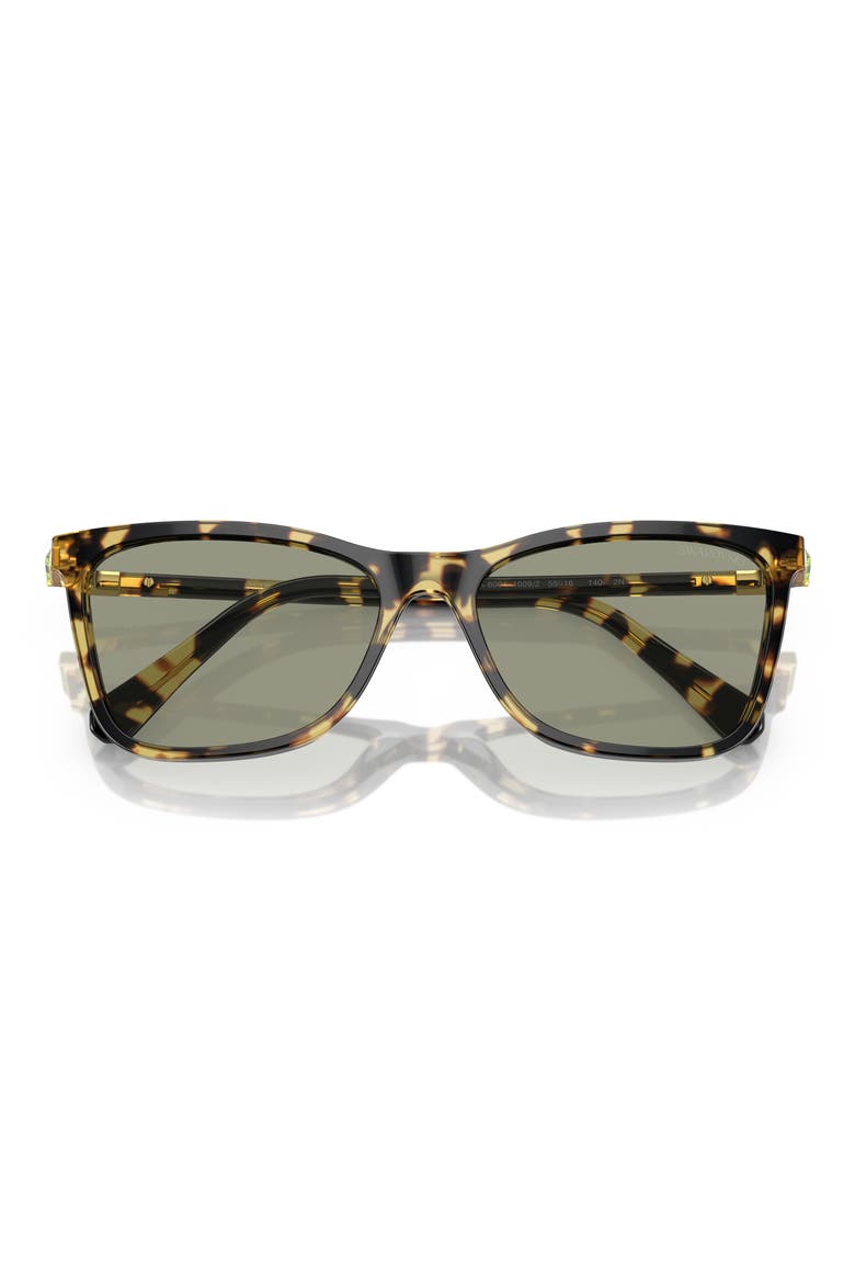 55mm Rectangular Sunglasses, Alternate, color, HAVANA