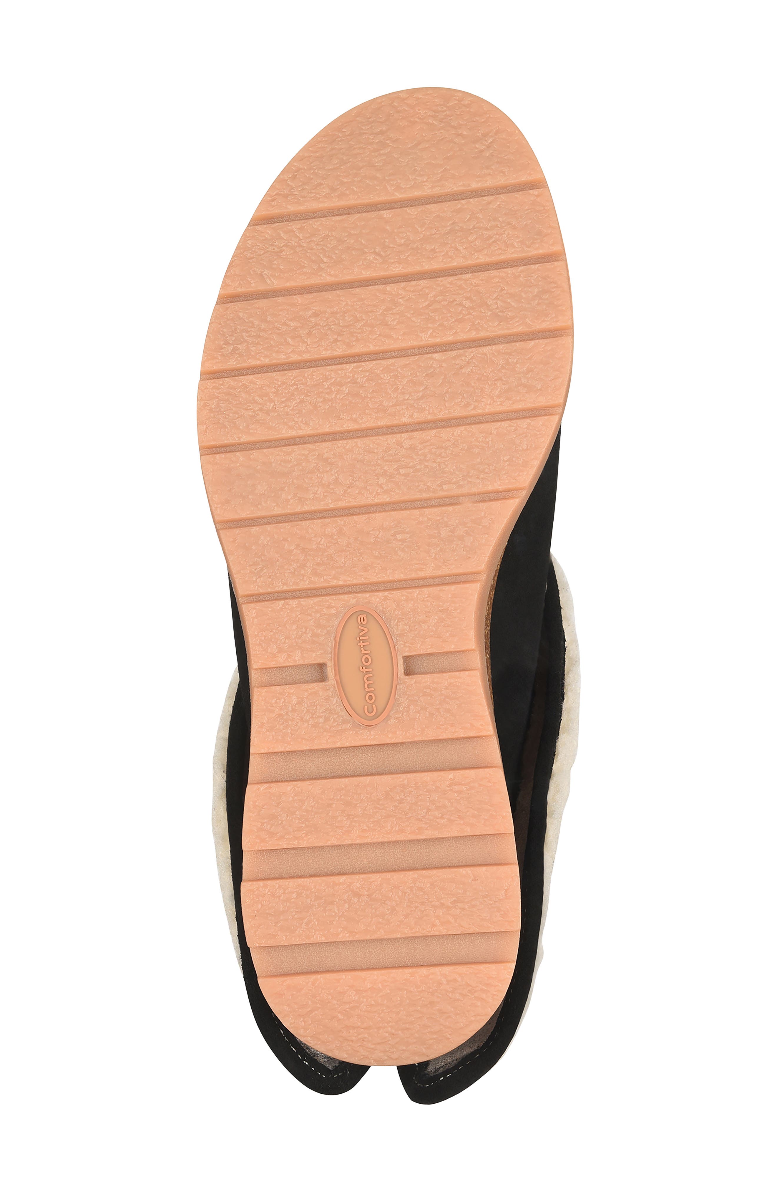 Lucy Genuine Shearling Slipper, Alternate, color, BLACK/ BEIGE