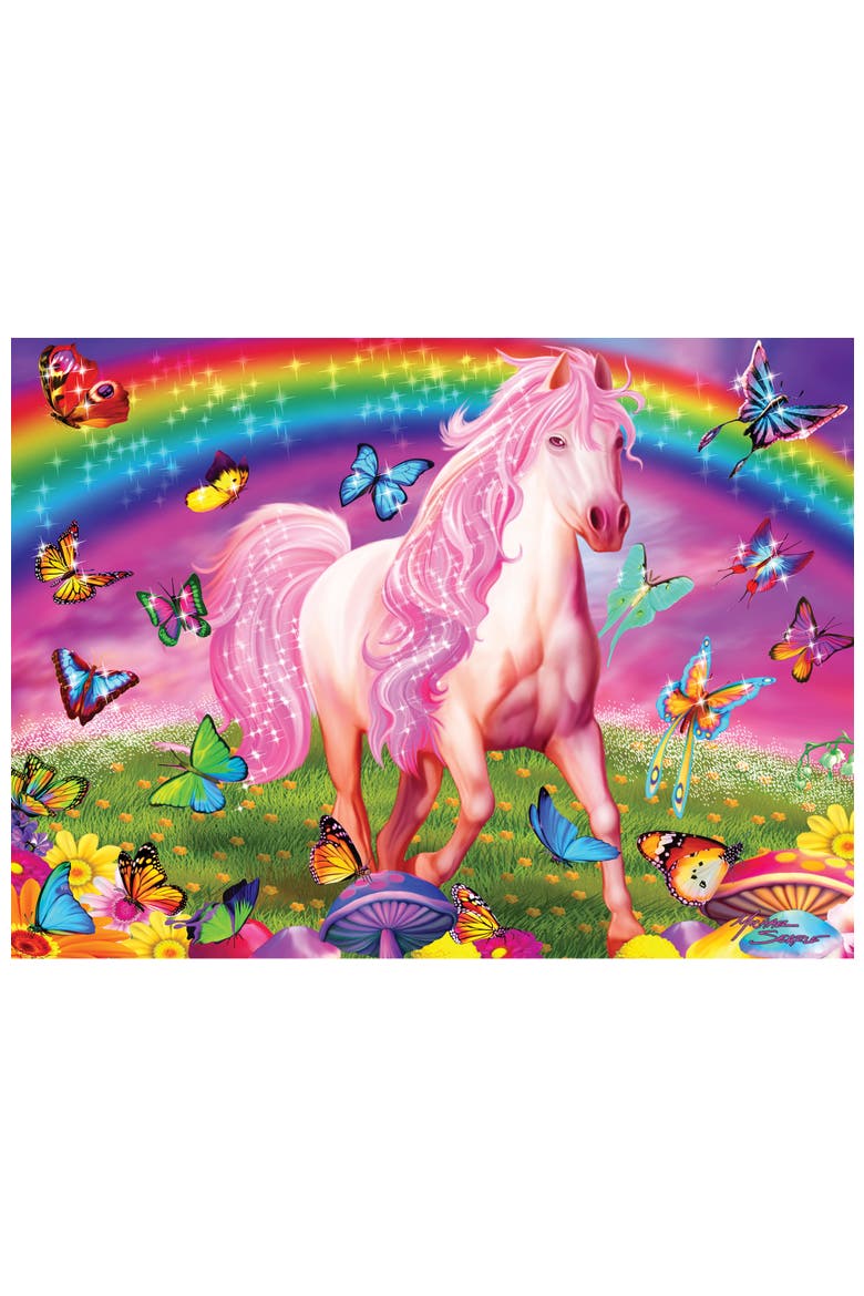 Rainbow World 100 Piece Glow Puzzle, Alternate, color, Multicolor