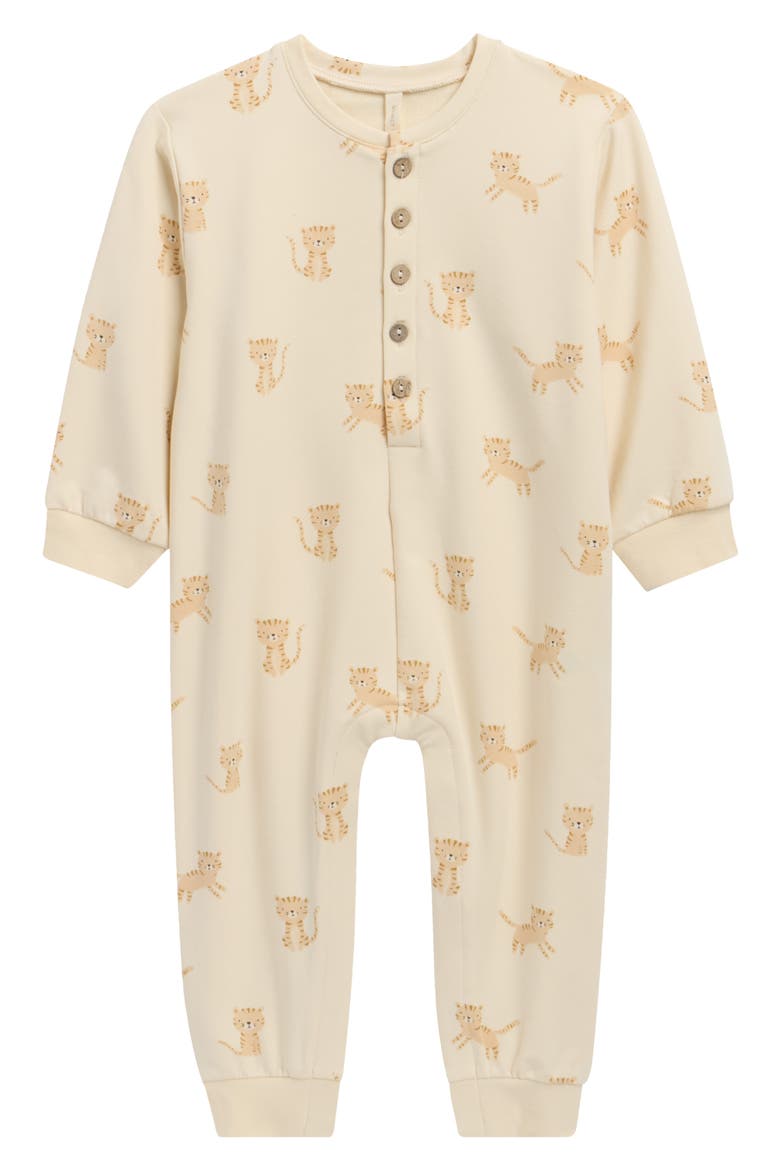 Relaxed Fleece Romper, Main, color, NATURAL