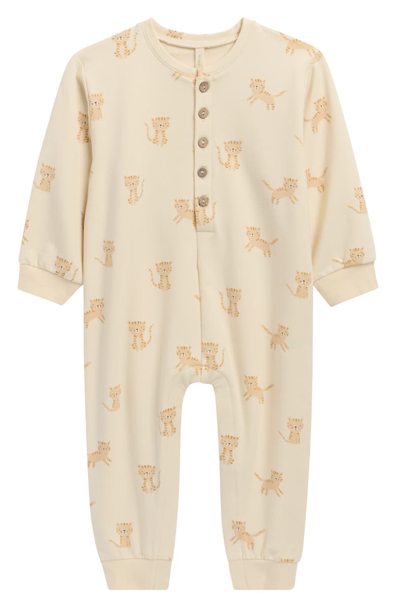 QUINCY MAE Relaxed Fleece Romper, Main, color, Natural