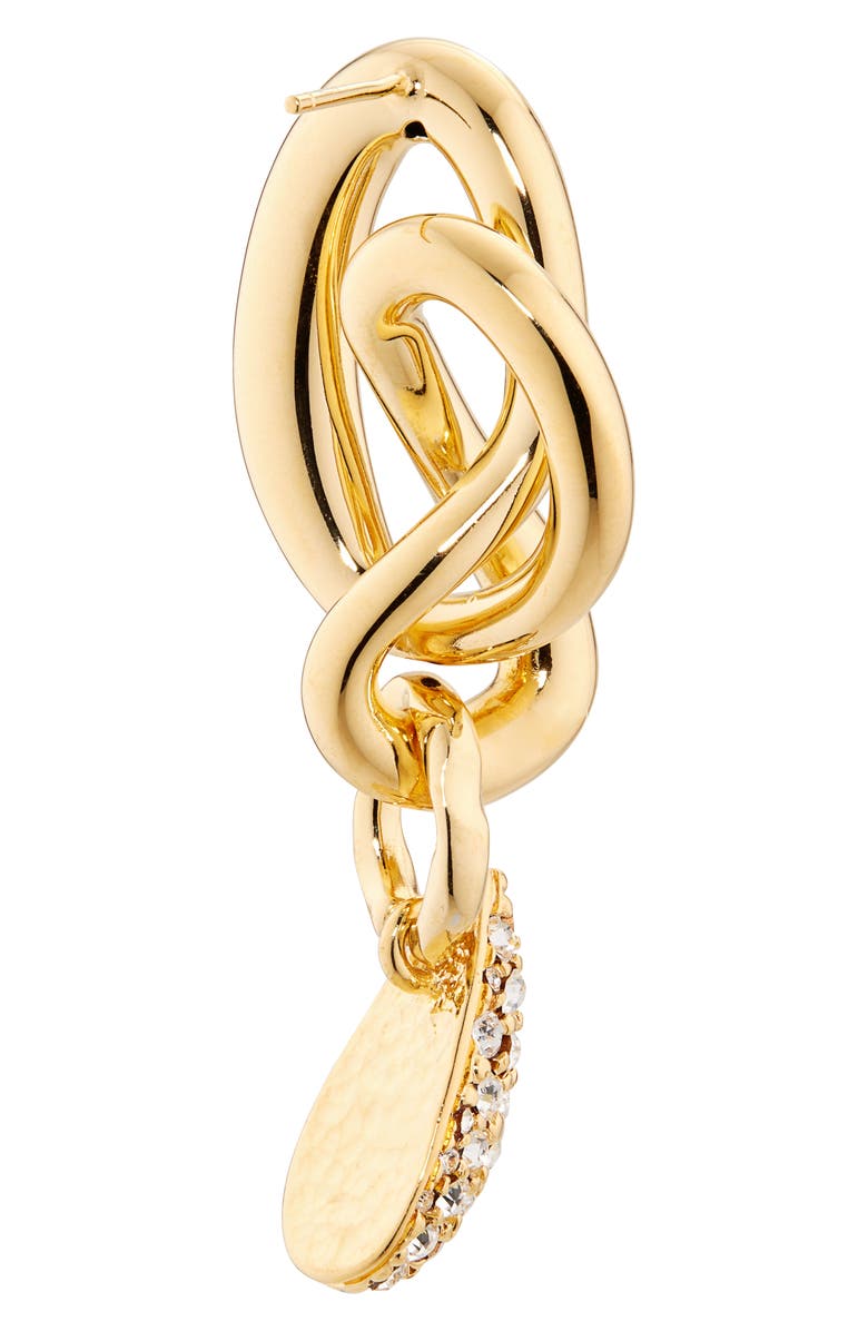 Oscar de la Renta Twisted O Knot Pavé Drop Earrings, Alternate, color, Yellow Gold
