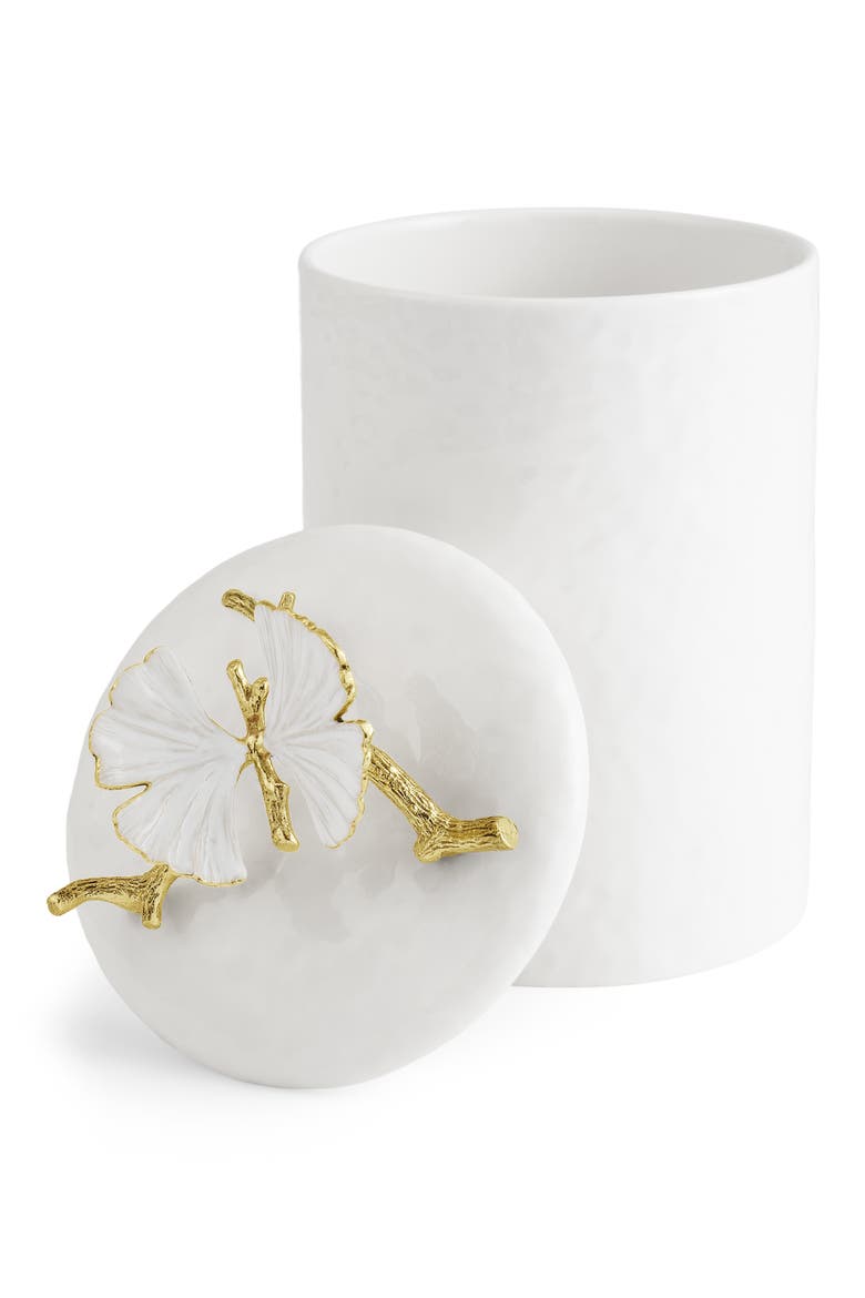 Butterfly Ginkgo Small Canister, Alternate, color, WHITE/ GOLD