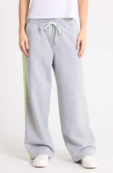 Side Stripe French Terry Relaxed Straight Leg Pants