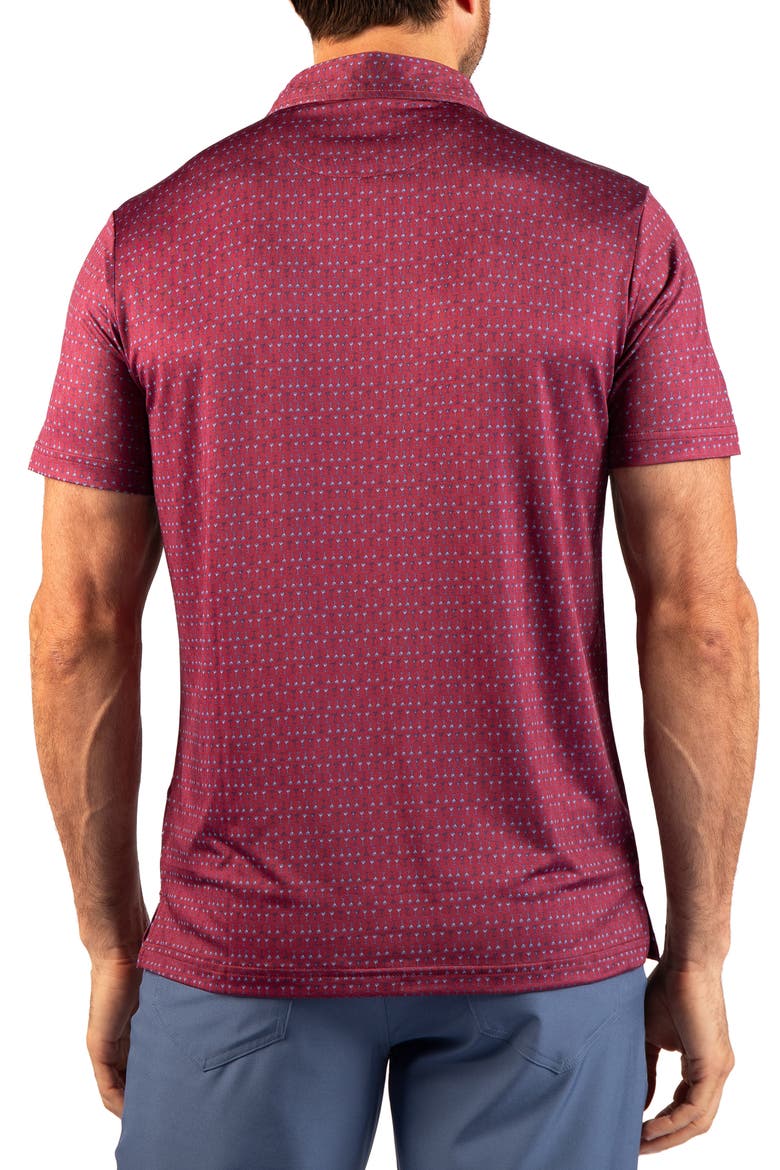 Martini Glass Printed Polo, Alternate, color, BURGUNDY