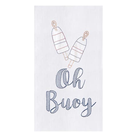 Oh Buoy 100% Cotton Flour Sack Dishtowel