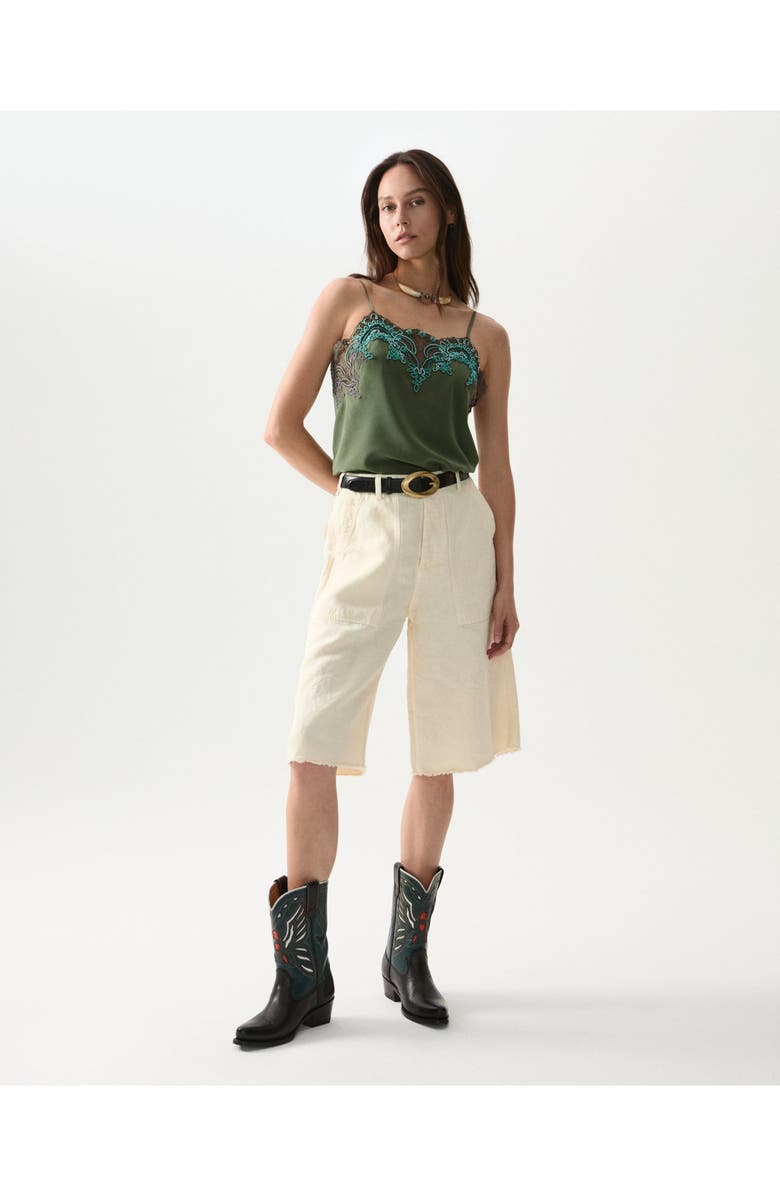 Fortela Simone Fatigue Linen Shorts, Alternate, color, White