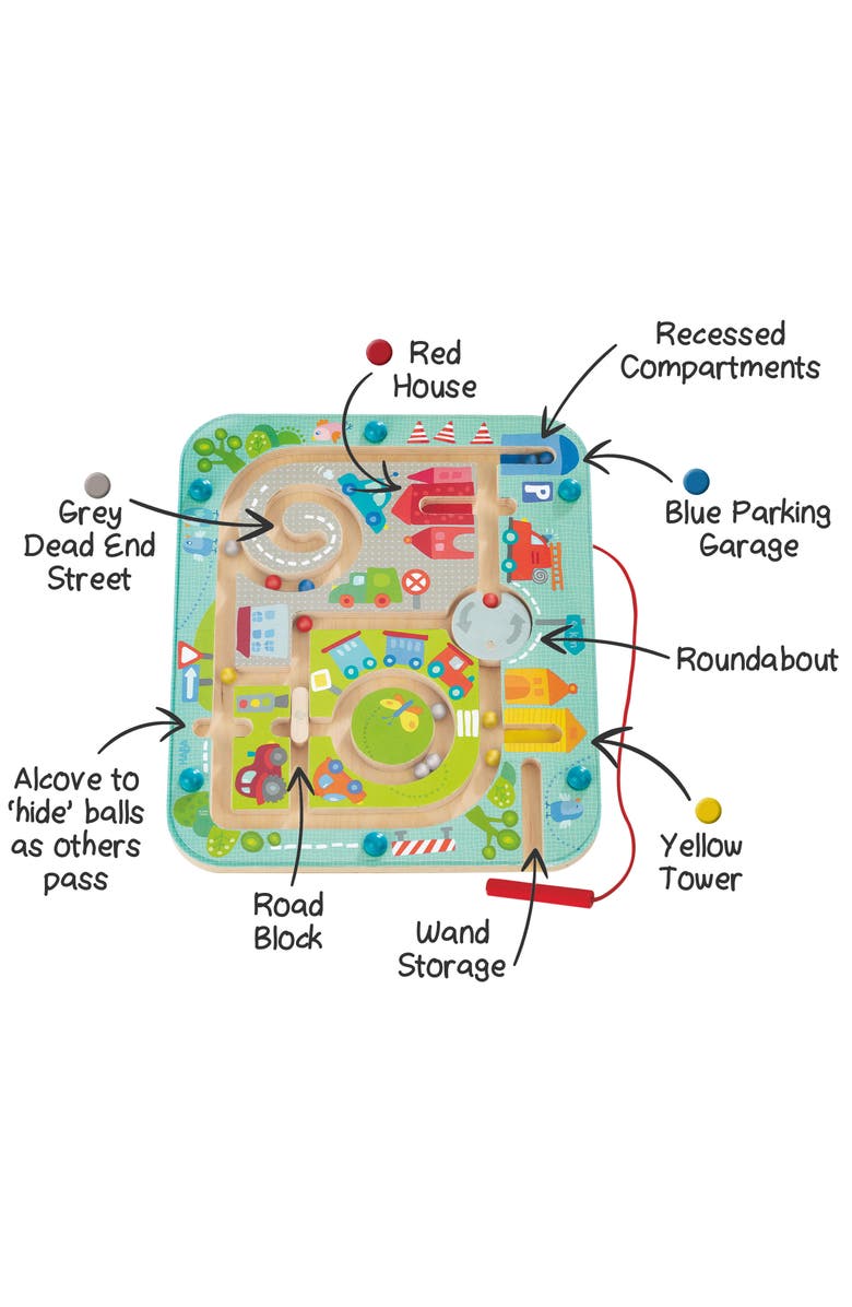 HABA Busy Board for Toddlers 2-4 Town Magnetic Maze Puzzle Game - Toddler Travel Toys for Preschoolers, Alternate, color, Blue Multi