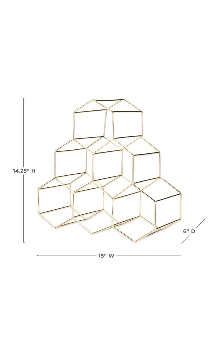 Viski Geo Countertop 6-Bottle Wine Rack, Alternate, color, Gold