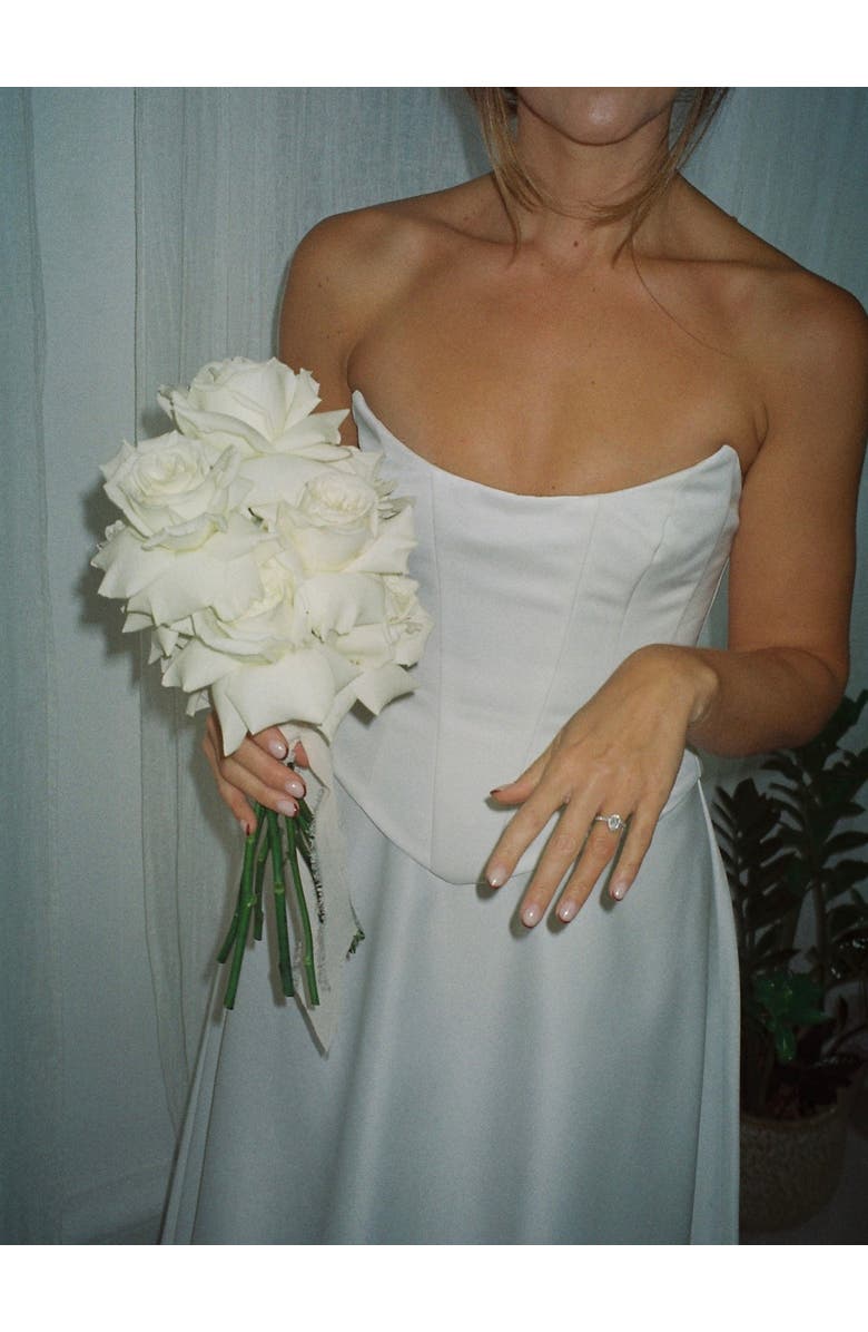 Six Stories Bandeau Satin Corset Dress, Alternate, color, 