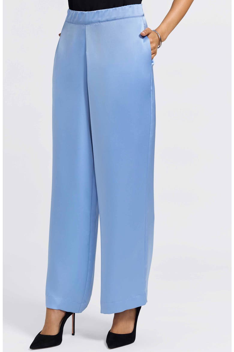 Hostess Satin Pull-On Pants, Alternate, color, BEL AIR BLUE