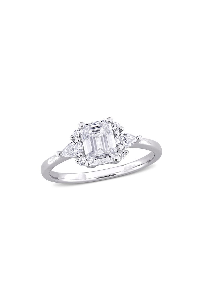 Emerald Cut Lab-Created Moissanite Ring, Main, color, WHITE