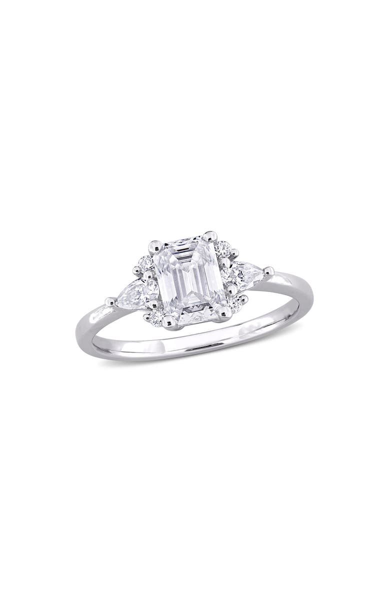 DELMAR Emerald Cut Lab-Created Moissanite Ring, Main, color, White