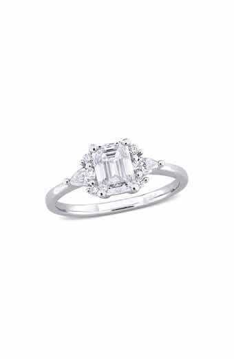 DELMAR Emerald Cut Lab-Created Moissanite Ring