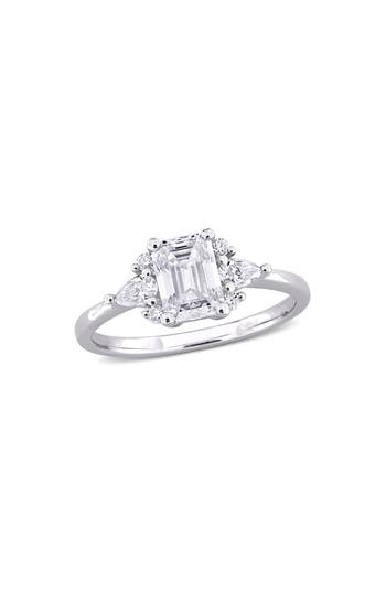 Delmar Emerald Cut Lab-created Moissanite Ring