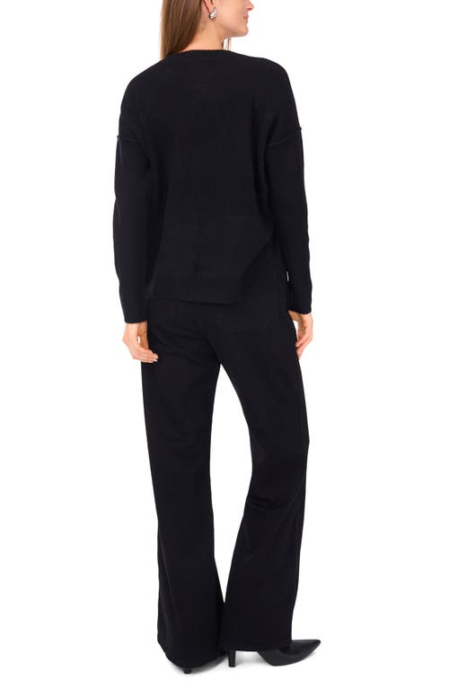 Vince Camuto Star Crewneck Sweater In Black