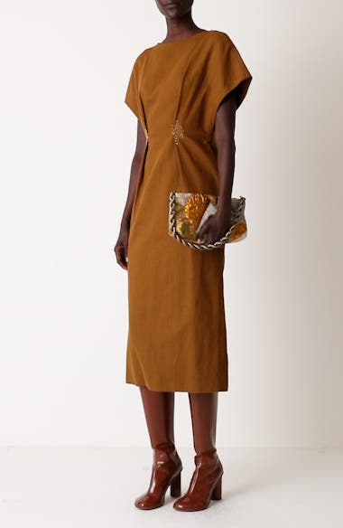 美品❤︎DRIES VAN NOTEN 黒×オレンジ ストライプ ロングワンピース 美品❤︎DRIES VAN NOTEN 黒×オレンジ ストライプ ロングワンピースの