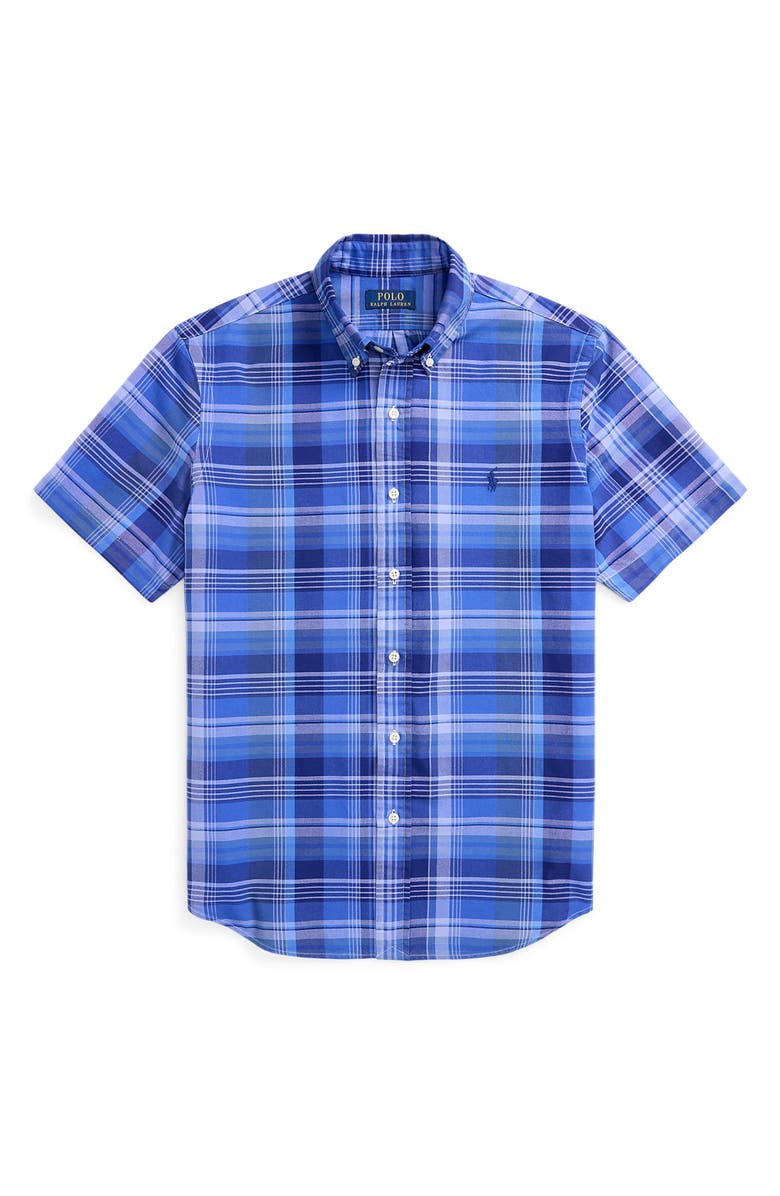 Polo Ralph Lauren Plaid Short Sleeve Cotton Button-Down Shirt, Alternate, color, 