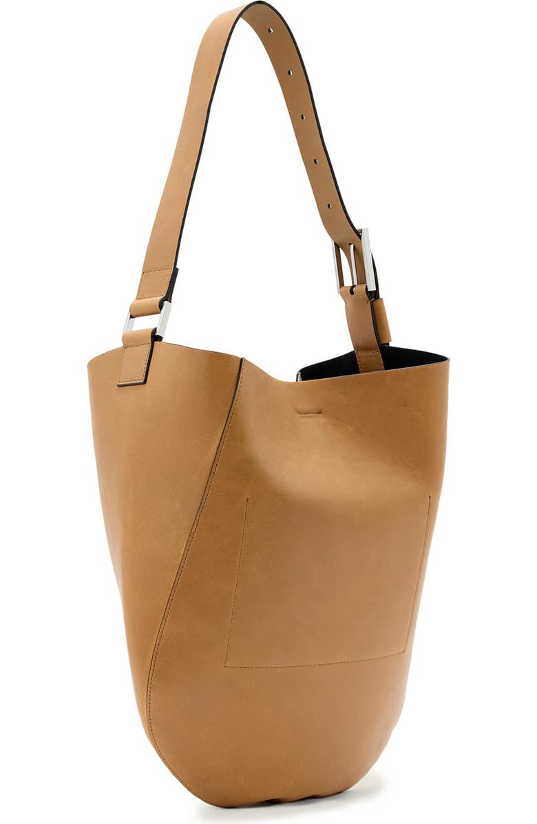AllSaints Luna Leather Hobo Bag, Alternate, color, Toffee Brown