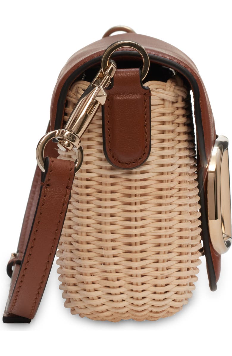 Valentino Garavani Locò Woven Wicker & Leather Shoulder Bag, Alternate, color,
