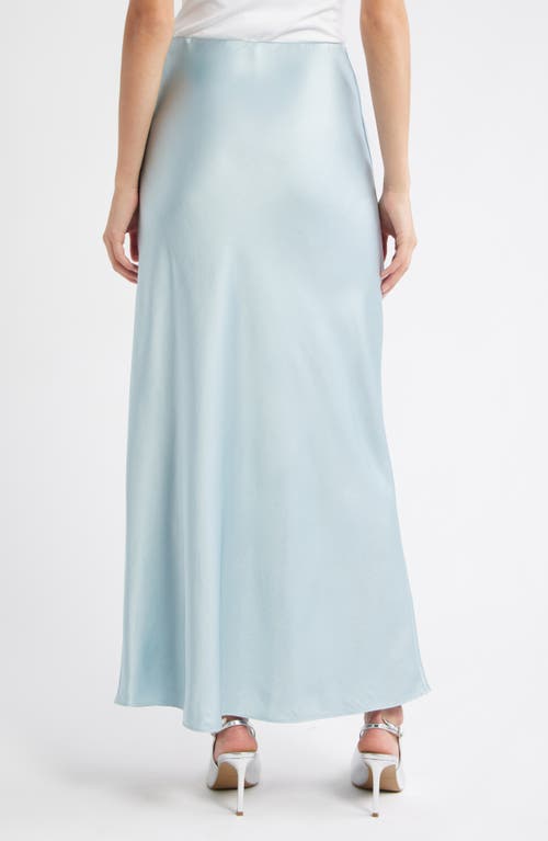 Open Edit Satin Midi Skirt In Blue