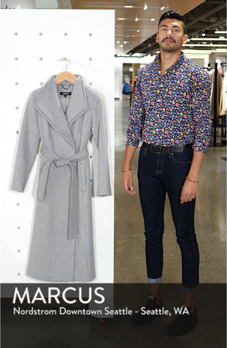 Double Lapel Wool Blend Wrap Coat, sales video thumbnail