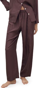 MANGO Habotai Silk Pajama Pants