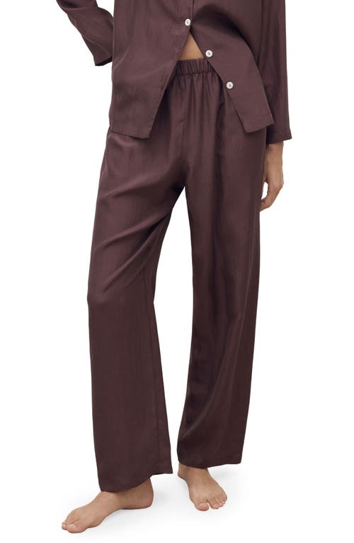 Mango Habotai Silk Pajama Pants In Purple