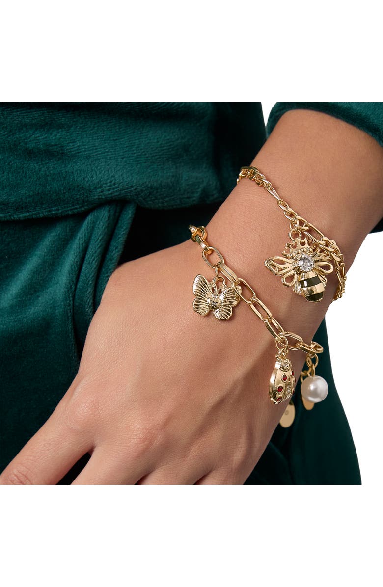 Juicy Couture Gold-Tone Charm Bracelet Duo, Ladybug & Bee, Alternate, color, Gold Tone