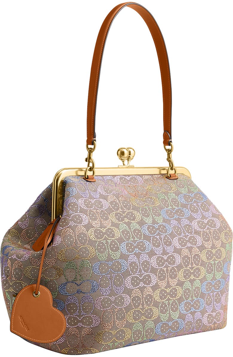 COACH Crystal Signature Jacquard Frame Bag, Alternate, color,