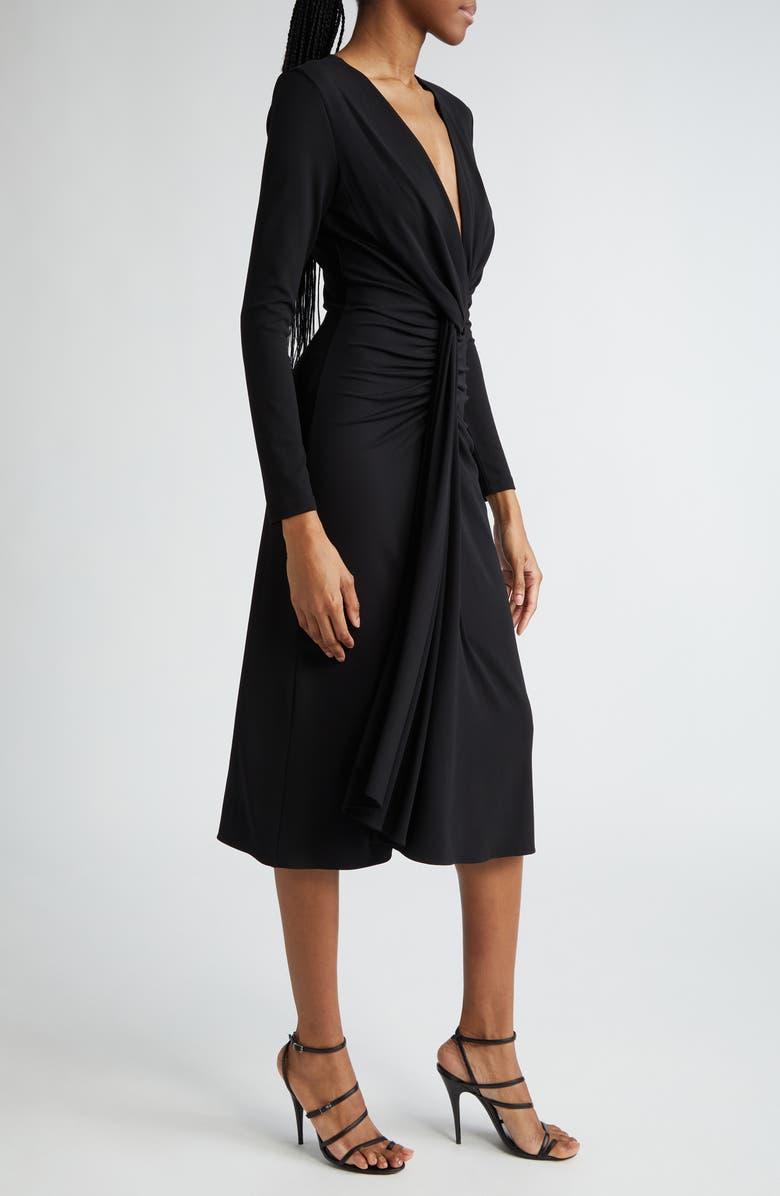 Michael Kors Collection Knot Front Long Sleeve Knit Dress, Alternate, color,