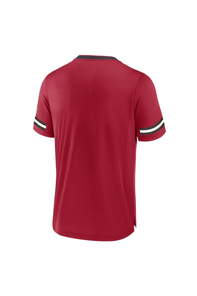 Men's Fanatics Scarlet San Francisco 49ers Stripe Stacking T-Shirt, Alternate, color, Scarlet