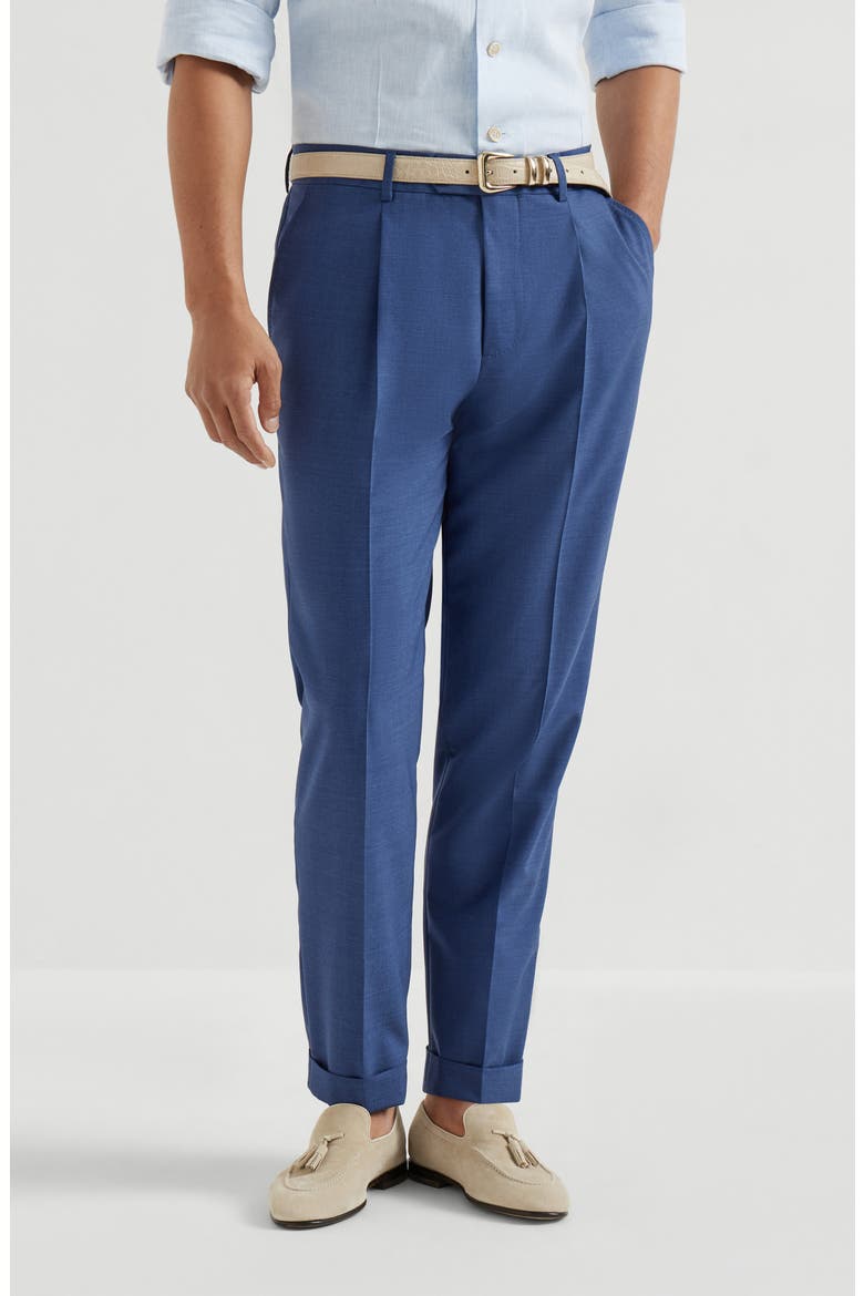 Trousers with pleats, Main, color, Royale Blue