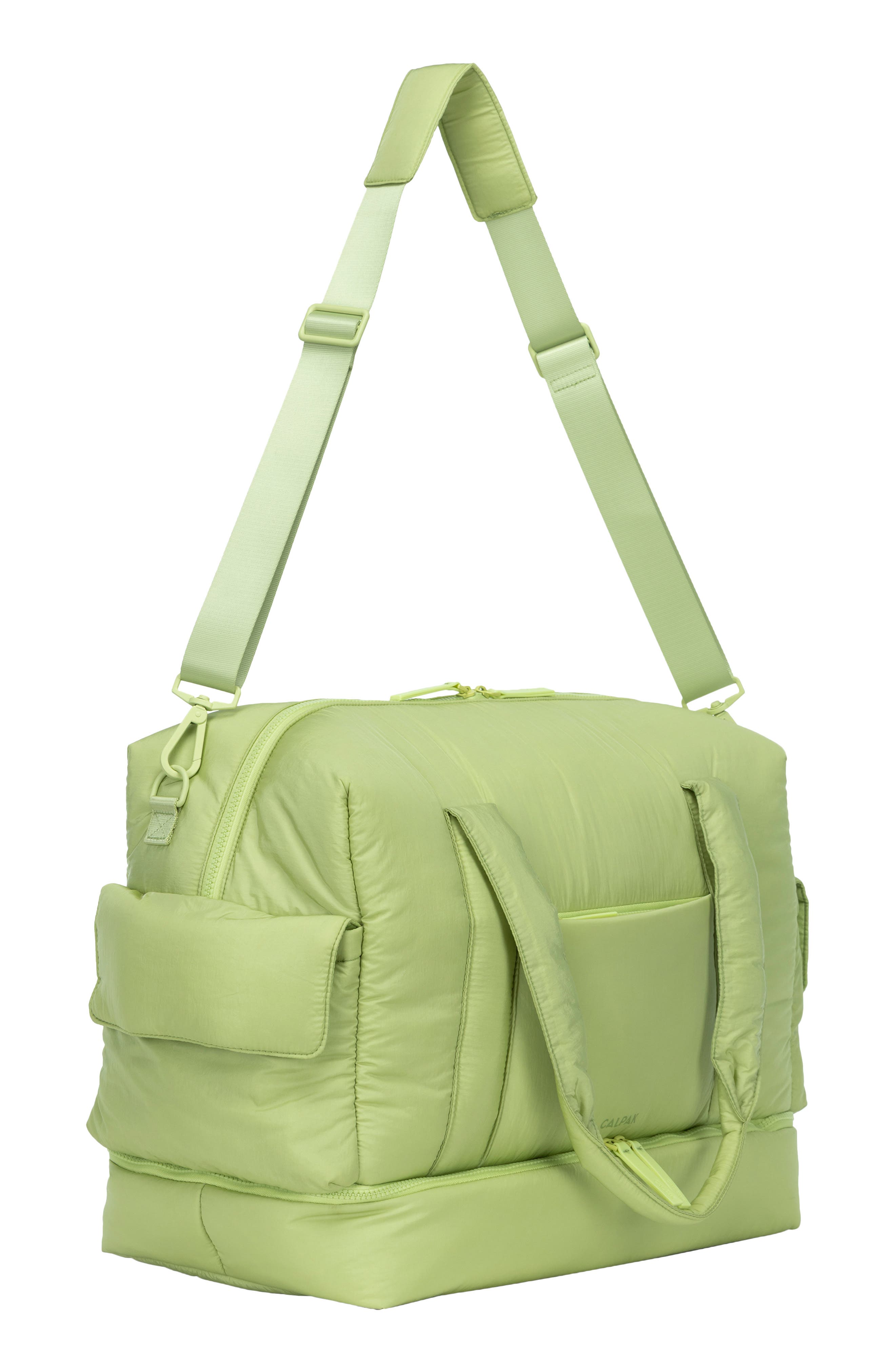 CALPAK Weekender Recycled Nylon Diaper Duffel Bag, Alternate, color, Lime