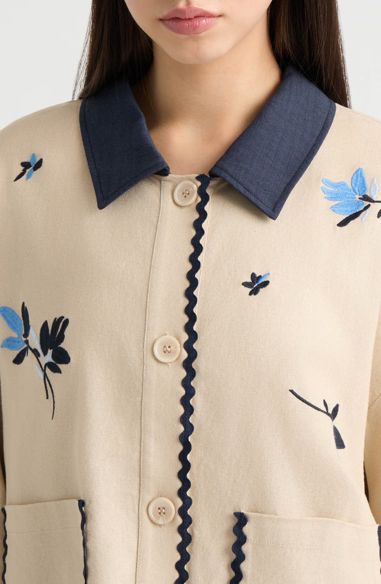 NVLT Floral Embroidered Jacket, Alternate, color, Natural