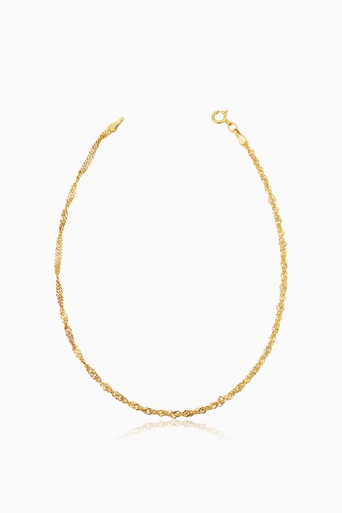 14K Gold Spirah Anklet