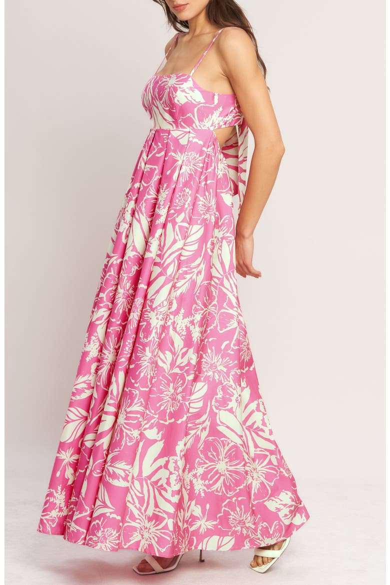 Print Cotton Maxi Dress, Alternate, color, PINK