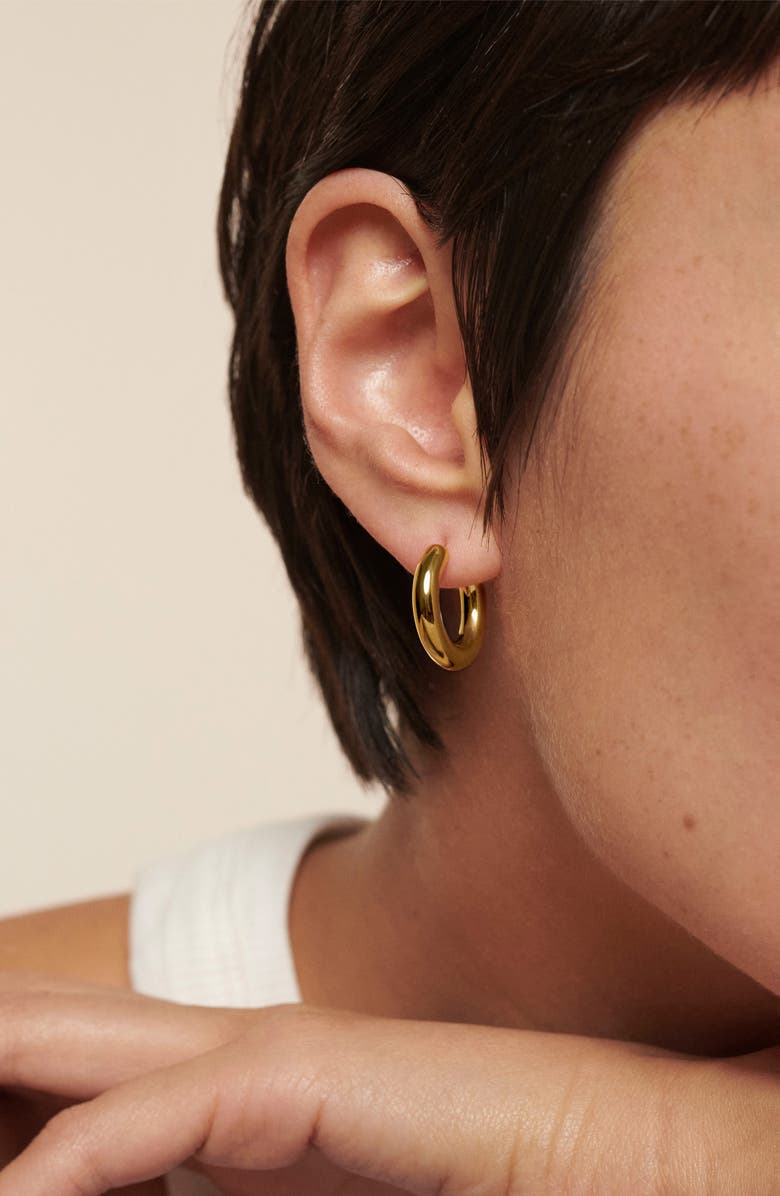 Monica Vinader Small Essential Tube Hoop Earrings, Alternate, color, 18Ct Gold Vermeil