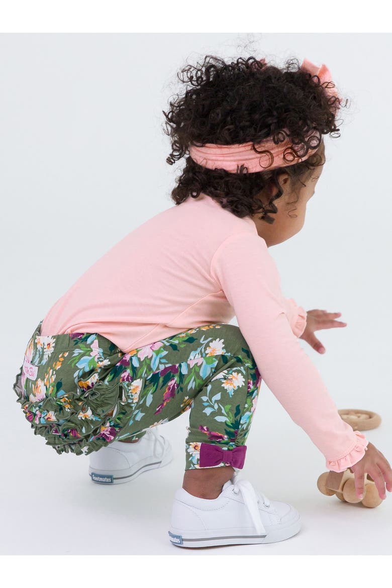 Baby Girls Ruched Bow Leggings, Alternate, color, Enchanted Garden