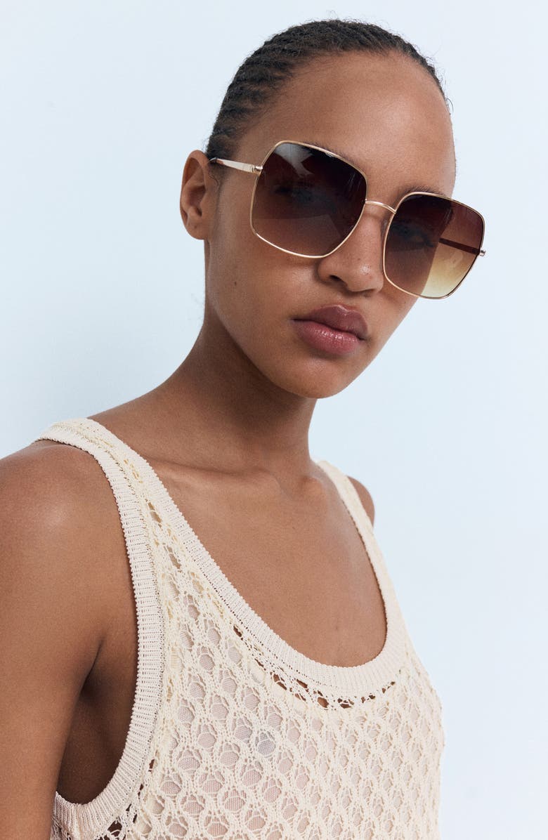 MANGO Openwork Tank, Alternate, color, Ecru