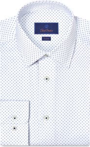 David Donahue Trim Fit Neat Print Cotton Dress Shirt