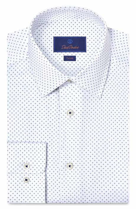 Trim Fit Neat Print Cotton Dress Shirt