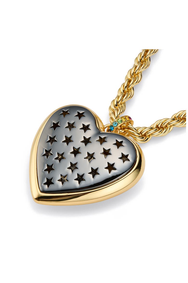 Heart Pendant Rope Chain Necklace, Alternate, color, GOLD