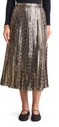 vineyard vines Metallic Pleated Midi Skirt